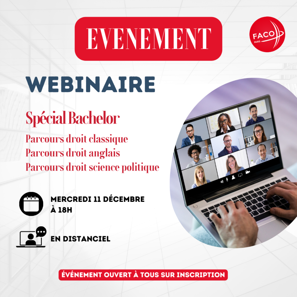 webinaire special bachelors EN DROIT à la FACO