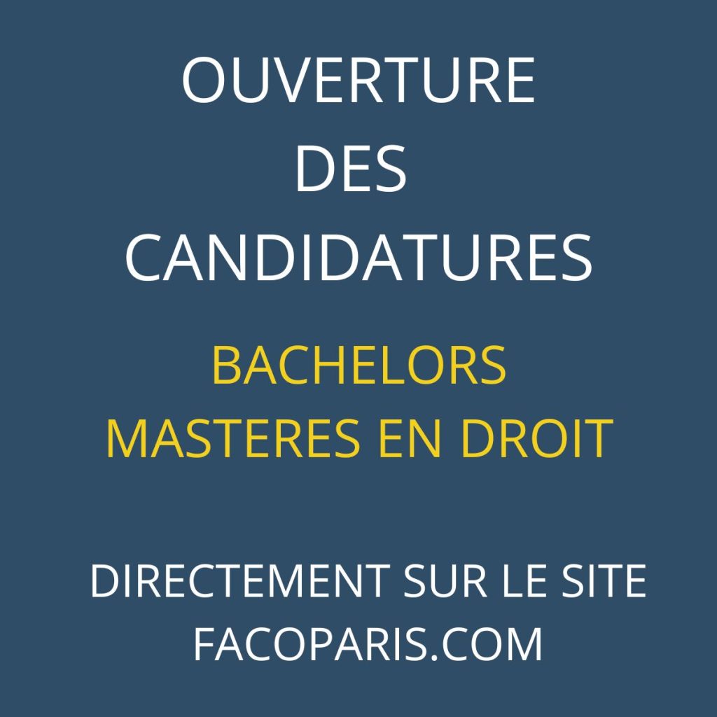 candidatures bachelors masteres en droit faco
