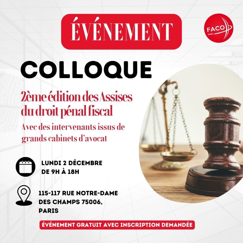 ASSISES DU DROIT PENAL ET FISCAL